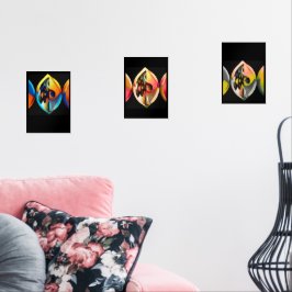 Arte Moderno Abstracto "Fusión Vibrante":  Bilderwand Sets