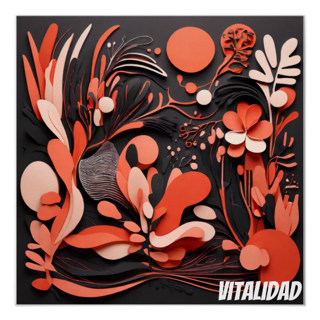 Arte Tropical Abstracto Vitalidad Natural Poster (Vorderseite)