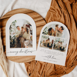 Arted Modern Script Foto Family Christmas Card Einladung