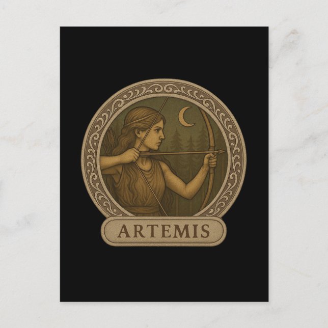 Artemis déesse de la carte postale de la chasse (Devant)