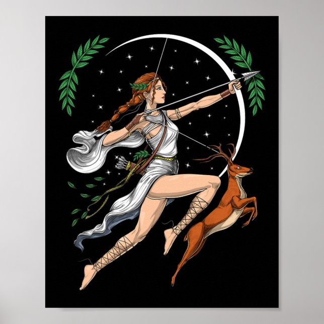 Artemis griechische Göttin der Jagd auf das alte G Poster (Vorne)