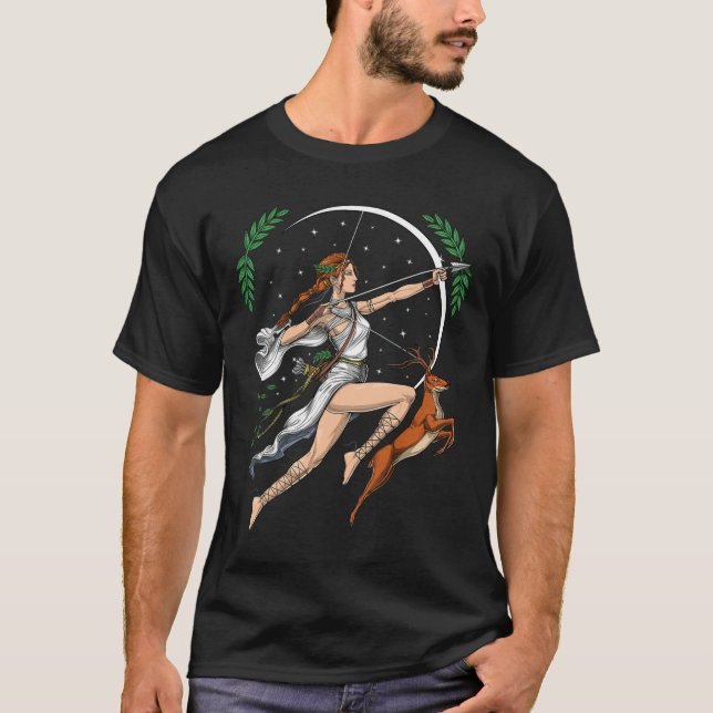 Artemis griechische Göttin der Jagd auf das alte G T-Shirt (Vorderseite)