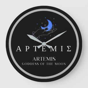 Artemis griechische Göttin der Mondhand, die den  Große Wanduhr