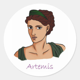 Artemis - griechische Göttin Runder Aufkleber