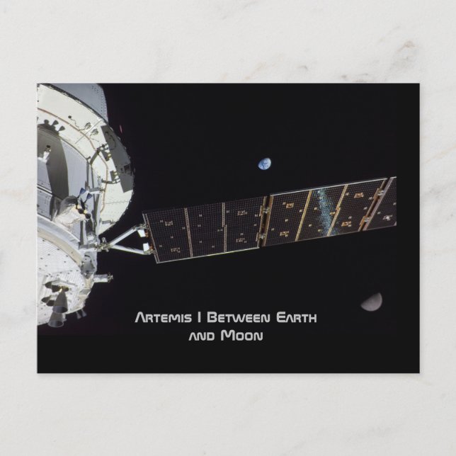 Artemis I Zwischen Erde und Mond Postkarte (Vorderseite)
