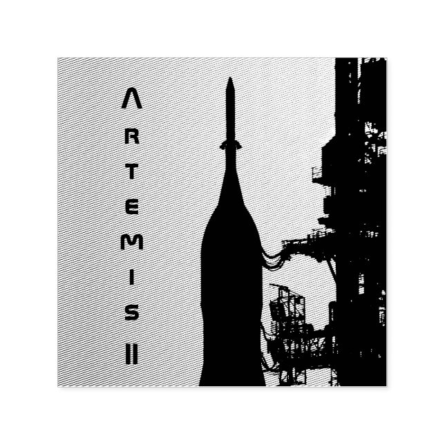 Artemis II auf der Startrampe Permastempel (Design)