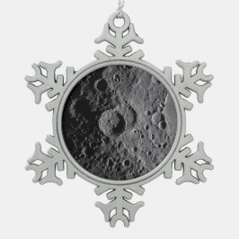 Artemis II Lunar Craters Schneeflocken Zinn-Ornament