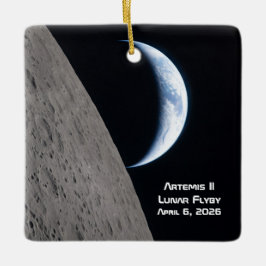 Artemis II Lunar Flyby Keramikornament