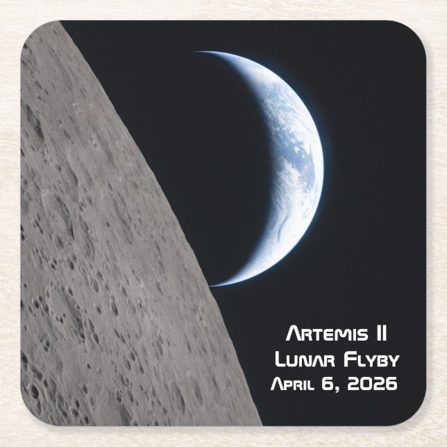 Artemis II Lunar Flyby Rechteckiger Pappuntersetzer (Vorderseite)