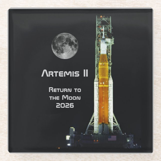 Artemis-II-Mondmission Glasuntersetzer (Vorderseite)