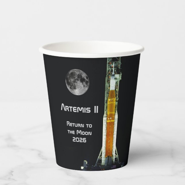 Artemis-II-Mondmission Pappbecher (Vorderseite)