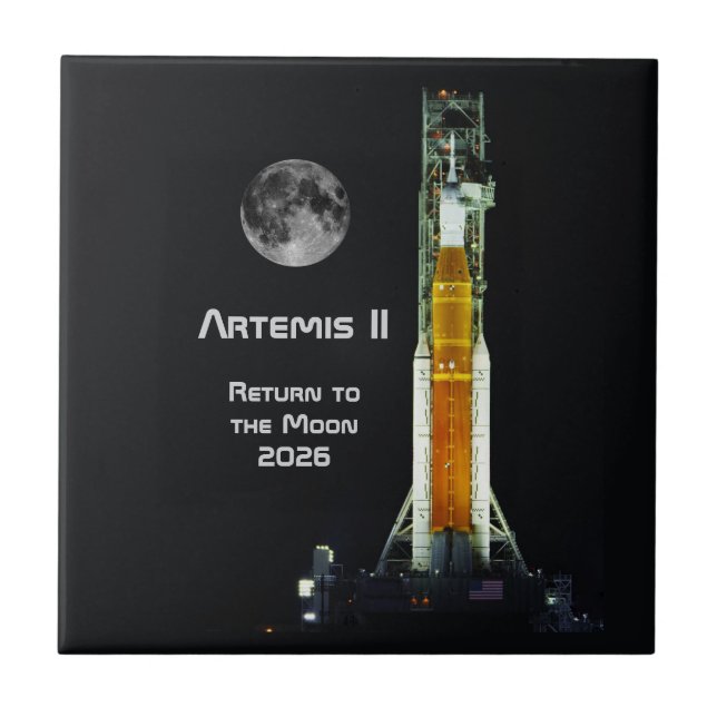 Artemis II Moon Mission Fliese (Vorderseite)