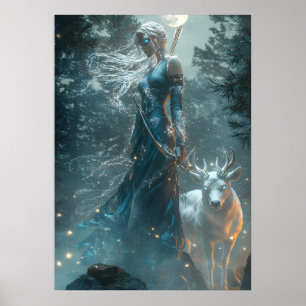 Artemis, Jägerin des Mondes - Göttin der Wildnis Poster
