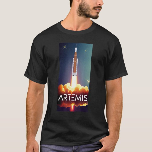 Artemis Launch SLS Moon Rocket T-Shirt (Vorderseite)