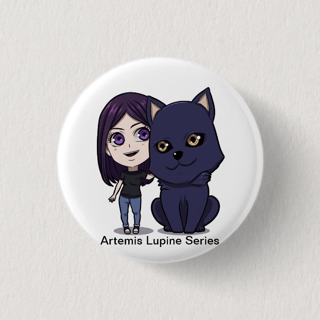 Artemis Lupine-Knopf - Ares u. Artemis Button (Vorderseite)