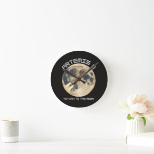 Artemis-Mondmission Runde Wanduhr