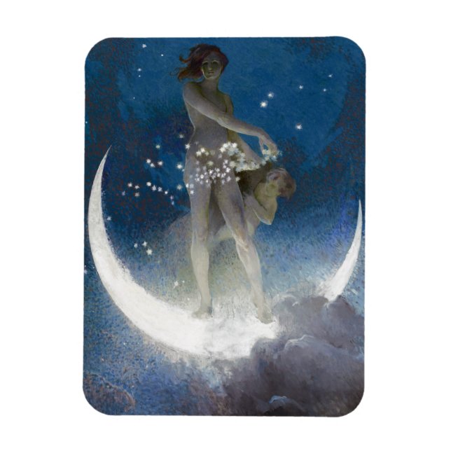 Artemis Moon Goddess Scattering Night Stars Magnet (Vertikal)