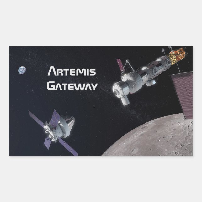 Artemis Orion SLS Moon Mission Rechteckiger Aufkleber (Vorderseite)