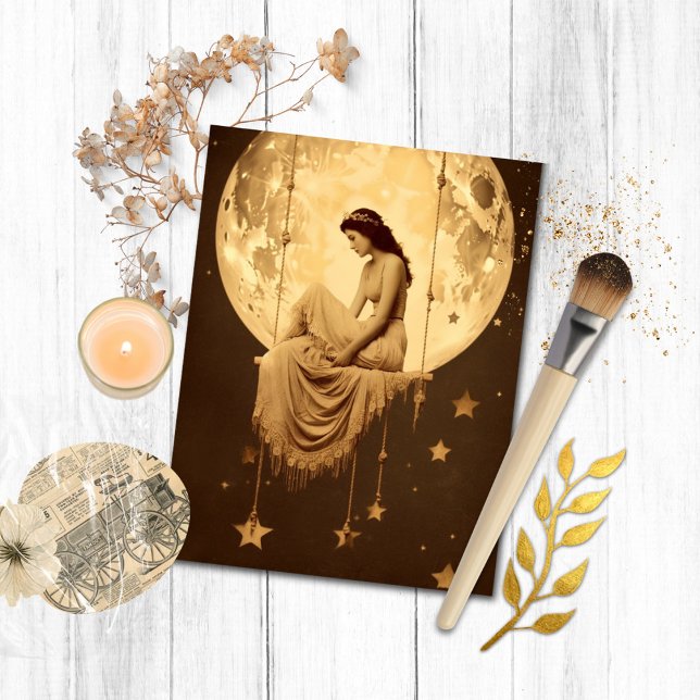 Artemis Paper Moon Girl, Vintag Fotograf Jazz Postkarte (Von Creator hochgeladen)