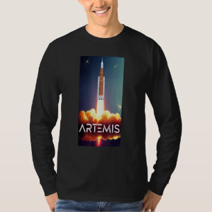 Artemis-Start SLS-Mondrakete Umlaufbahn Weltraum T-Shirt