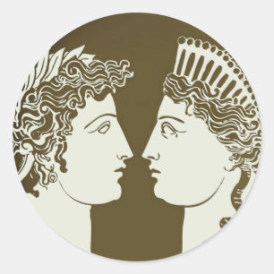 Artemis und Apollo-Aufkleber Runder Aufkleber