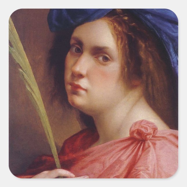 Artemisia Gentileschi Quadratischer Aufkleber (Vorderseite)