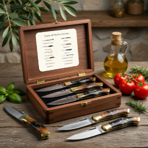 Arten italienischer Messer Quadratischer Aufkleber