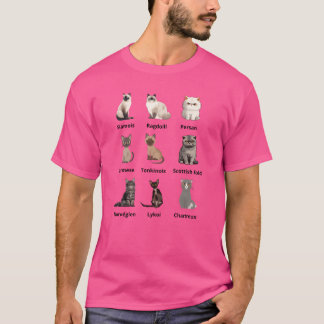 Arten Katzen Katzenliebhaber Vintag T-Shirt