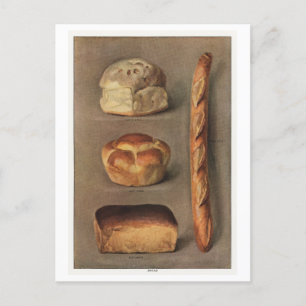 Arten von Brot Illustration Vintage Postkarte