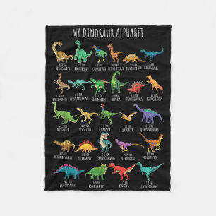 Arten von Dinosauriern Alphabet A-z ABC Dino Ident Fleecedecke