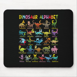 Arten von Dinosauriern Alphabet A-z ABC Dino Ident Mousepad