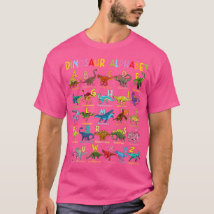 Arten von Dinosauriern Alphabet A-Z ABC Dino Ident T-Shirt