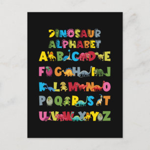 Arten von Dinosauriern Alphabet ABC Feiertagspostkarte