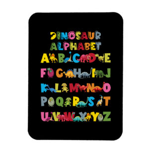 Arten von Dinosauriern Alphabet ABC Magnet