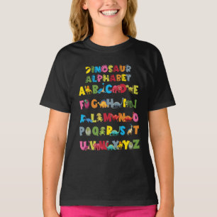 Arten von Dinosauriern Alphabet ABC T-Shirt