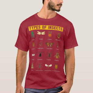 Arten von Insekten Entomologe Insektensammler T-Shirt