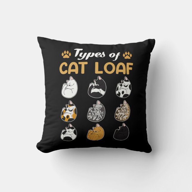 Arten von Katzen Loaf Niedlich Kitten Meme Katzenb Kissen (Vorderseite)