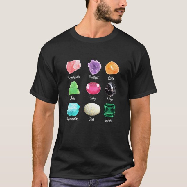 Arten von Kristallen Kristallheilung Spirituelle K T-Shirt (Vorderseite)