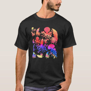 Arten von Octopus Tentacles Kraken Meeresbiologie  T-Shirt