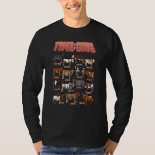 Arten von Rindern Färse Bulle Landwirt Kuh Farm Ei T-Shirt