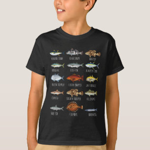 Arten von Salzwasserfischarten Biologie Angeln Lo T-Shirt