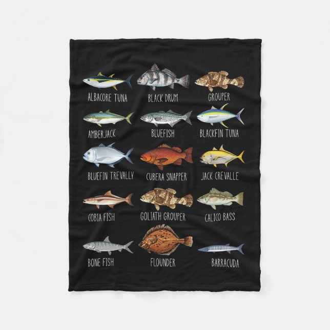 Arten von Salzwasserfischen Art Biologie Fischerei Fleecedecke (Vorderseite)