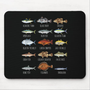 Arten von Salzwasserfischen Art Biologie Fischerei Mousepad