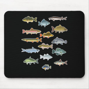 Arten von Süßwasserfisch-Angeln Mousepad
