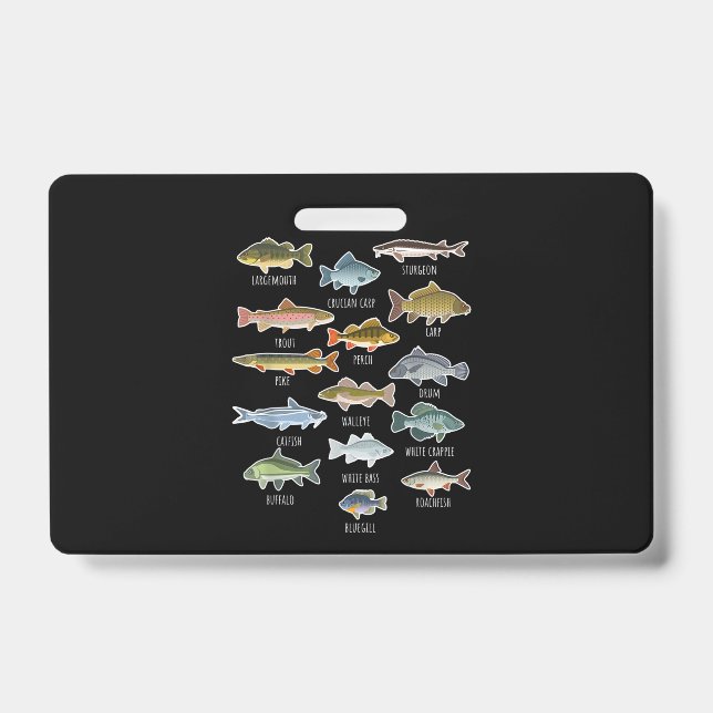 Arten von Süßwasserfischen Ausweis (Vorderseite)