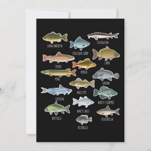 Arten von Süßwasserfischen Einladung