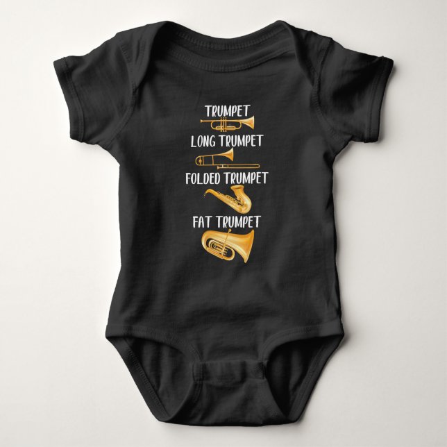 Arten von Trumpets Player Music Instrument Musiker Baby Strampler (Vorderseite)