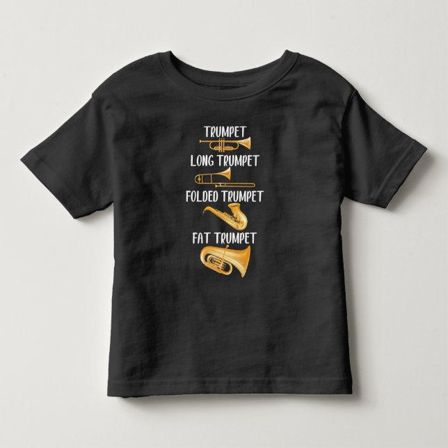 Arten von Trumpets Player Music Instrument Musiker Kleinkind T-shirt (Vorderseite)
