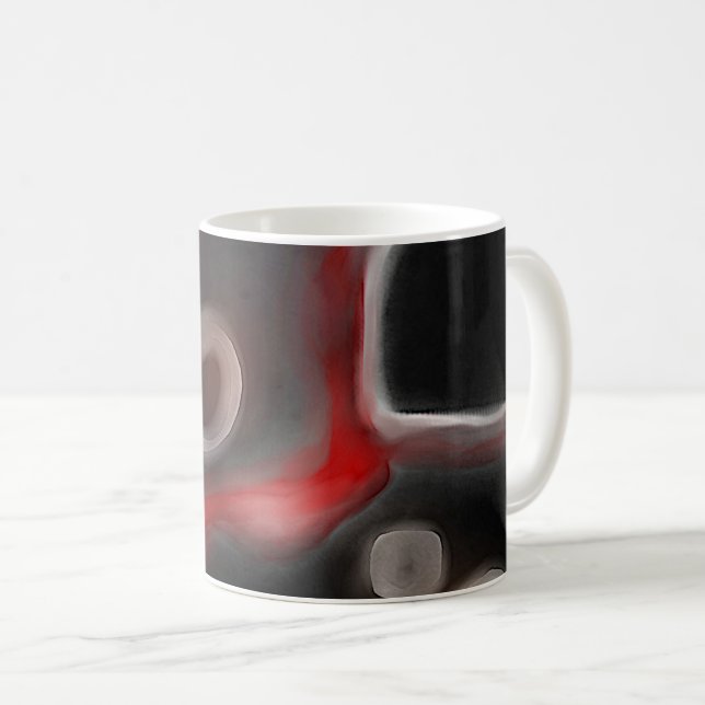 Arterielle Motive: Abstrakt Schwarz, Weiß und Rot Kaffeetasse (VorderseiteRechts)