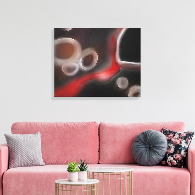 Arterielle Motive: Abstrakt Schwarz, Weiß und Rot Leinwanddruck (Insitu (Wohnzimmer))